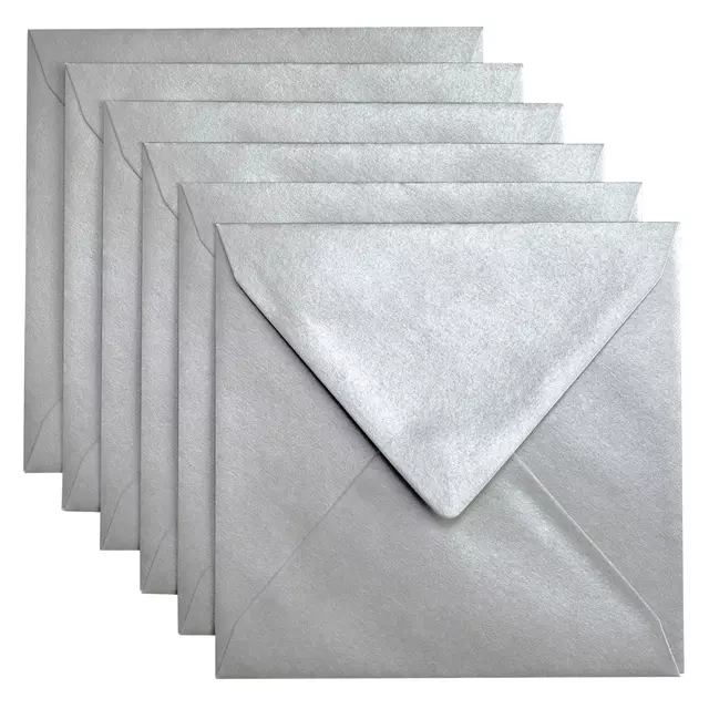 Een Envelop Papicolor 140x140mm metallic zilver koop je bij EconOffice