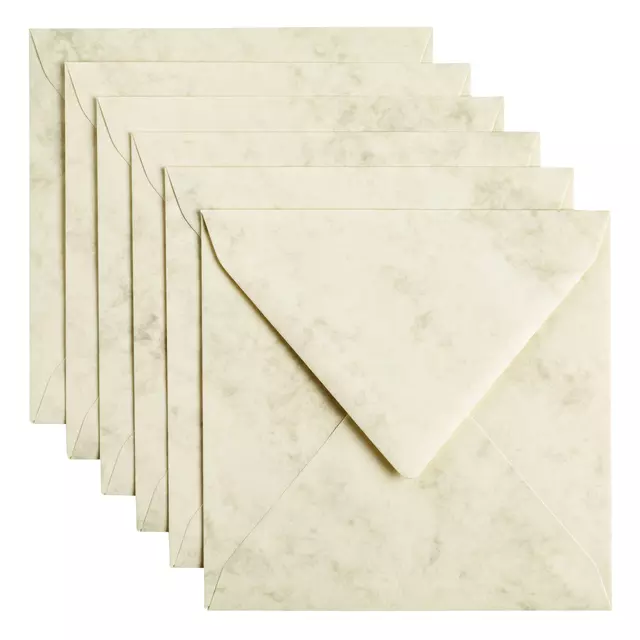 Een Envelop Papicolor 140x140mm marble ivoor koop je bij EconOffice