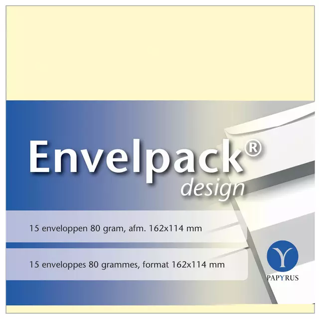 Een Envelop Papyrus Envelpack Design C6 114x162mm ivoor 894400 koop je bij KantoorProfi België BV