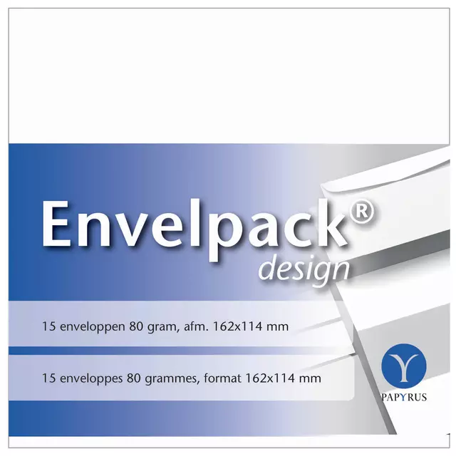 Een Envelop Papyrus Envelpack Design C6 114x162mm wit 894406 koop je bij Goedkope Kantoorbenodigdheden