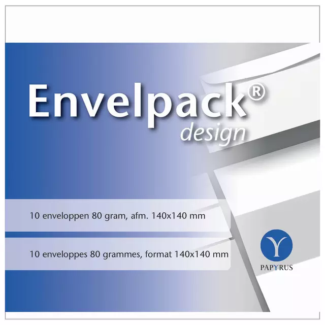 Een Envelop Papyrus Envelpack Design vierkant 140x140mm wit 894416 koop je bij Van Leeuwen Boeken- en kantoorartikelen