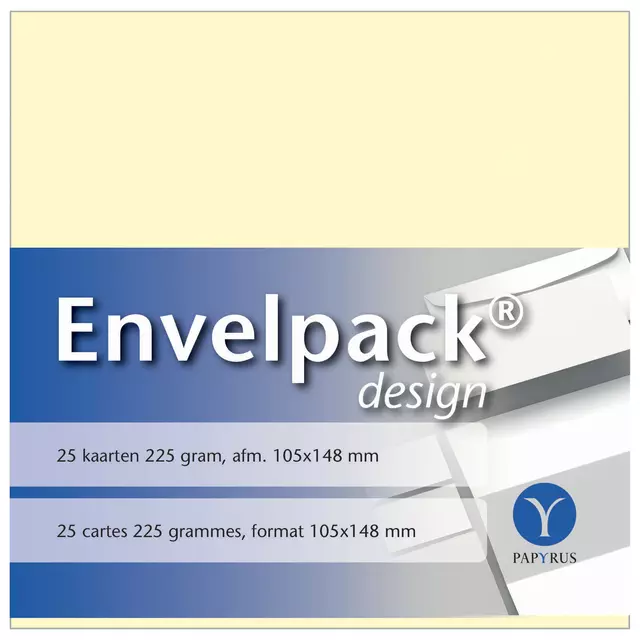 Een Enkele kaart Papyrus Envelpack Design A6 105x148mm ivoor 894420 koop je bij EconOffice