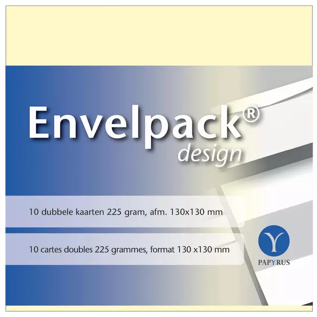 Een Dubbele kaart Papyrus Envelpack Design vierkant 130x130mm ivoor 894460 koop je bij EconOffice