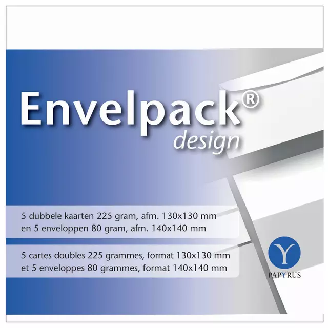 Een Dubbele kaart Papyrus Envelpack Design vierkant 140x140mm wit 894446 koop je bij EconOffice