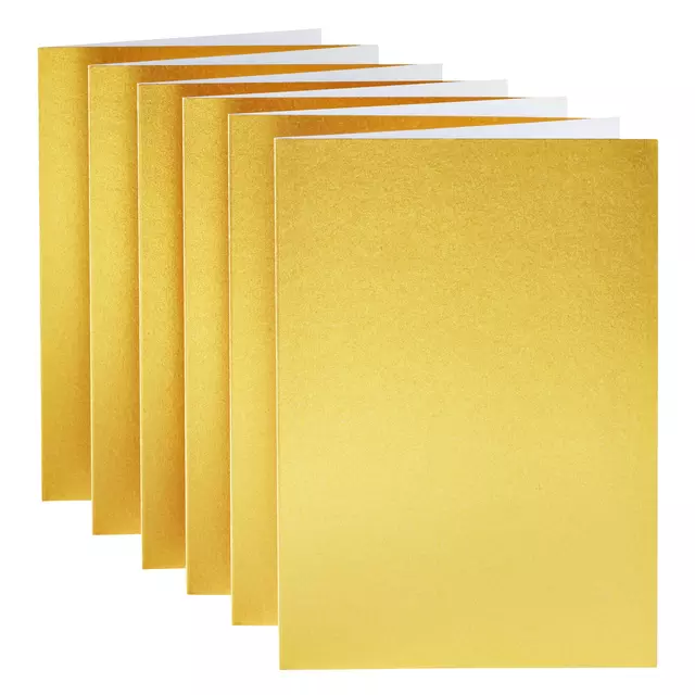 Een Correspondentiekaart Papicolor dubbel 105x148mm metallic goud pak à 6 stuks koop je bij EconOffice