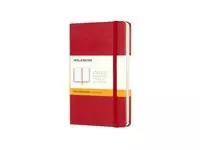 Een Notitieboek Moleskine pocket 90x140mm lijn hard cover rood koop je bij Van Leeuwen Boeken- en kantoorartikelen