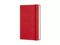 Een Notitieboek Moleskine pocket 90x140mm blanco hard cover rood koop je bij Van Leeuwen Boeken- en kantoorartikelen