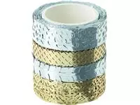 Een Washi tape Folia hotfoil zilver & goud 2x 15mmx5m 2x 10mmx5m 4 designs koop je bij KantoorProfi België BV