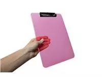 Een Klembord MAUL A4 staand transparant PS neon roze koop je bij Goedkope Kantoorbenodigdheden