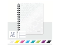 Buy your Notebook Leitz WOW A5 line spiral PP white at QuickOffice BV