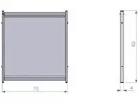 Bureauscherm Nobo Modulair doorzichtig PVC 750x820mm
