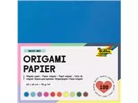 Een Origami papier Folia 70gr 10x10cm 100 vel assorti kleuren koop je bij KantoorProfi België BV