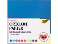 Een Origami papier Folia 70gr 20x20cm 100 vel assorti kleuren koop je bij Van Leeuwen Boeken- en kantoorartikelen