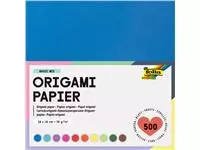 Een Origami papier Folia 70gr 15x15cm 500 vel assorti kleuren koop je bij Van Leeuwen Boeken- en kantoorartikelen