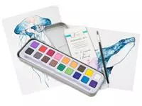 Buy your Watercolor paint Nassau Art tin of 18 pans and brush at QuickOffice BV