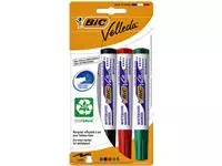 Viltstift Bic Velleda 1704 whiteboard rond large assorti blister à 4 stuks