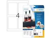 Etiket HERMA flessen 8882 90x120mm A4 glossy wit 40stuks