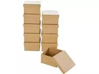 Een Doos karton Folia mini 7,5x7,5x4,5cm 10 stuks kraft koop je bij Totaal Kantoor Goeree