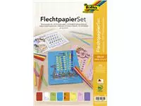 Een Vlechtpapierset Folia A4 8 designs 24vel inclusief vlechtstroken koop je bij QuickOffice BV