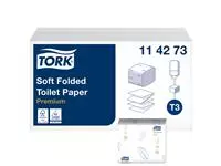 Een Toiletpapier Tork T3 gevouwen Premium Soft 2-laags 30x252vel 114273 koop je bij Van Hoye Kantoor BV