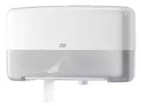 Een Toiletpapierdispenser Tork Twin Mini T2 Elevation wit 555500 koop je bij Van Hoye Kantoor BV