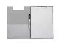 Een Klembordmap MAUL A4 staand met penlus PVC zilvergrijs koop je bij Goedkope Kantoorbenodigdheden