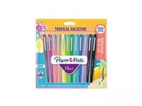 Fineliner Paper Mate Flair Tropical Vacation! Medium assorti blister à 12 stuks