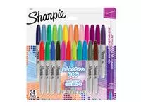 Viltstift Sharpie Electro Pop rond 0.9mm blister à 24 kleuren
