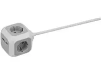 Een Stekkerblok Brennenstuhl 4 voudig inclusief 2 USB 140cm wit/grijs koop je bij L&N Partners voor Partners B.V.