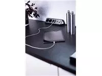 Een Stekkerdoos Brennenstuhl bureau Estilo 4-voudig incl. 2 USB 2m zwart zilver koop je bij Van Leeuwen Boeken- en kantoorartikelen