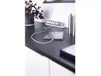 Een Stekkerdoos Brennenstuhl bureau Estilo 6-voudig incl. 2 USB 200cm wit zilver koop je bij Van Leeuwen Boeken- en kantoorartikelen