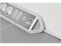Stekkerdoos Brennenstuhl bureau Estilo 6 voudig inclusief 2 USB 200cm wit/zilver