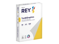 Een Kopieerpapier Rey Text & Graphics A4 80gr wit 500 vel koop je bij Unimark Office B.V.