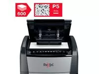 Buy your Paper shredder Rexel Optimum Auto+ 600M P5 shreds 2x15mm at QuickOffice BV