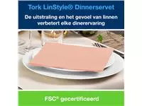 Een Dinnerservet Tork LinStyle® 1/4-vouw 1-laags 50st koraalrood koop je bij KantoorProfi België BV