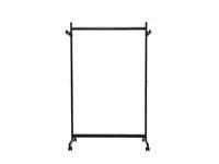 Buy your Wardrobe rack MAUL Samba mobile 115X172X51cm 40kg, 10 hooks black RAL9004 at QuickOffice BV