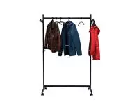 Buy your Wardrobe rack MAUL Samba mobile 115X172X51cm 40kg, 10 hooks black RAL9004 at QuickOffice BV