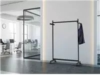 Buy your Wardrobe rack MAUL Samba mobile 115X172X51cm 40kg, 10 hooks black RAL9004 at QuickOffice BV