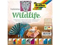 Een Vouwblaadjes Folia 80gr 15x15cm 50 vel 2-zijdig 10 wildlife designs koop je bij Totaal Kantoor Goeree