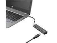 Een Hub Trust Halyx USB-C 4-poorten USB-A 3.2 zwart koop je bij KantoorProfi België BV