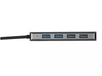 Een Hub Trust Halyx USB-C 4-poorten USB-A 3.2 zwart koop je bij Van Leeuwen Boeken- en kantoorartikelen