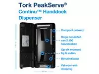 Een Handdoekdispenser Tork PeakServe® Continu™ H5 Elevation zwart 552508 koop je bij Totaal Kantoor Goeree