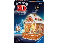 Een 3D puzzel Ravensburger Kerst Gingerbread House Night Edition 216 stukjes koop je bij Totaal Kantoor Goeree