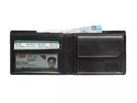 Een Portemonee Maverick All Black compact met kleingeldvak RFID leer zwart koop je bij KantoorProfi België BV
