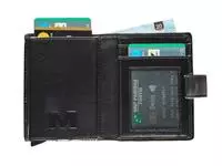 Een Kaarthouder Maverick All Black super compact RFID leer zwart koop je bij Van Leeuwen Boeken- en kantoorartikelen