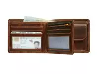 Een Portemonee Maverick The Original met kleingeldvak RFID leer bruin koop je bij MV Kantoortechniek B.V.