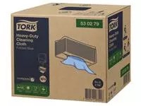 Een Reinigingsdoek Tork Heavy-Duty W4 gevouwen absorberend 105 vel blauw 530279 koop je bij Van Leeuwen Boeken- en kantoorartikelen