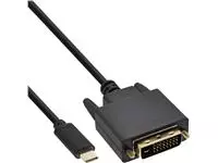 Een Kabel inLine USB-C DVI 24+1 3.1 1080P M/M 2 meter zwart koop je bij KantoorProfi België BV