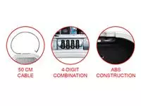 Een Draagbare kluis MasterLock Safe space met combinatieslot en kabel wit koop je bij MV Kantoortechniek B.V.