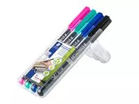 Een Viltstift Staedtler Lumocolor 317 permanent M set à 4 kleuren koop je bij EconOffice